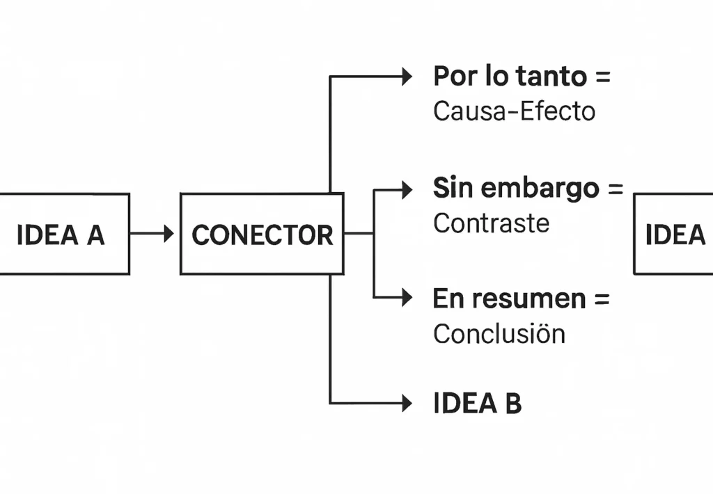 Diagrama de conectores de transición entre ideas